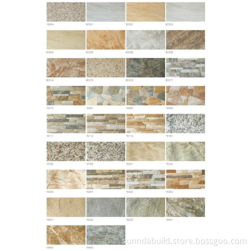 Sunnda 150x300 wall tile exterior , exterior wall clad tile price, exterior wall tiles design